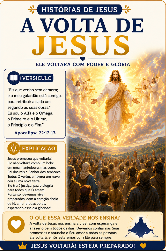 Card A Volta de Jesus — poder e glória